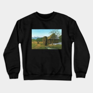 The foot of Mt Fuji by Kawase Hasui Crewneck Sweatshirt